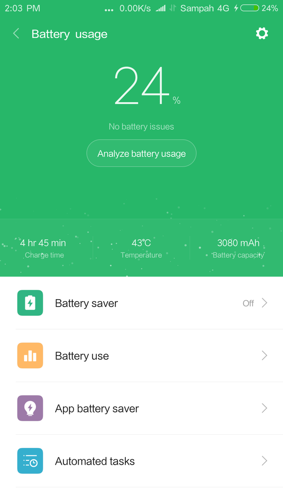 Xiaomi Mi4c tidak fast charging. ngecas 7 jam baru penuh