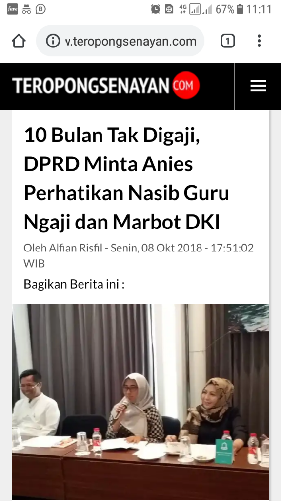 10 Bulan Tak Digaji, DPRD Minta Anies Perhatikan Nasib Guru Ngaji dan Marbot DKI