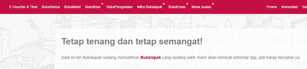 WOOOOW !!!! Tak Hanya YOUTUBE yang DOWN , BUKALAPAK pun juga ikut ikutan down