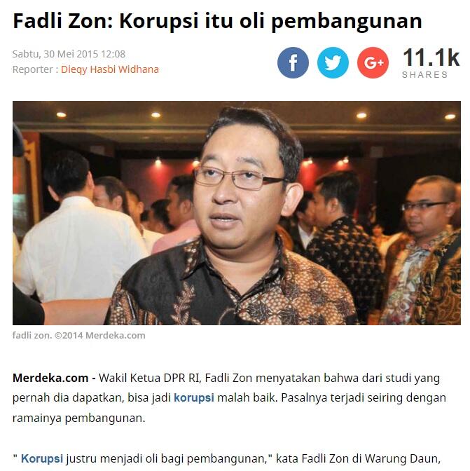 Fadli Zon : Korupsi Menjadi Ancaman Serius Perdamaian dan Stabilitas Dunia