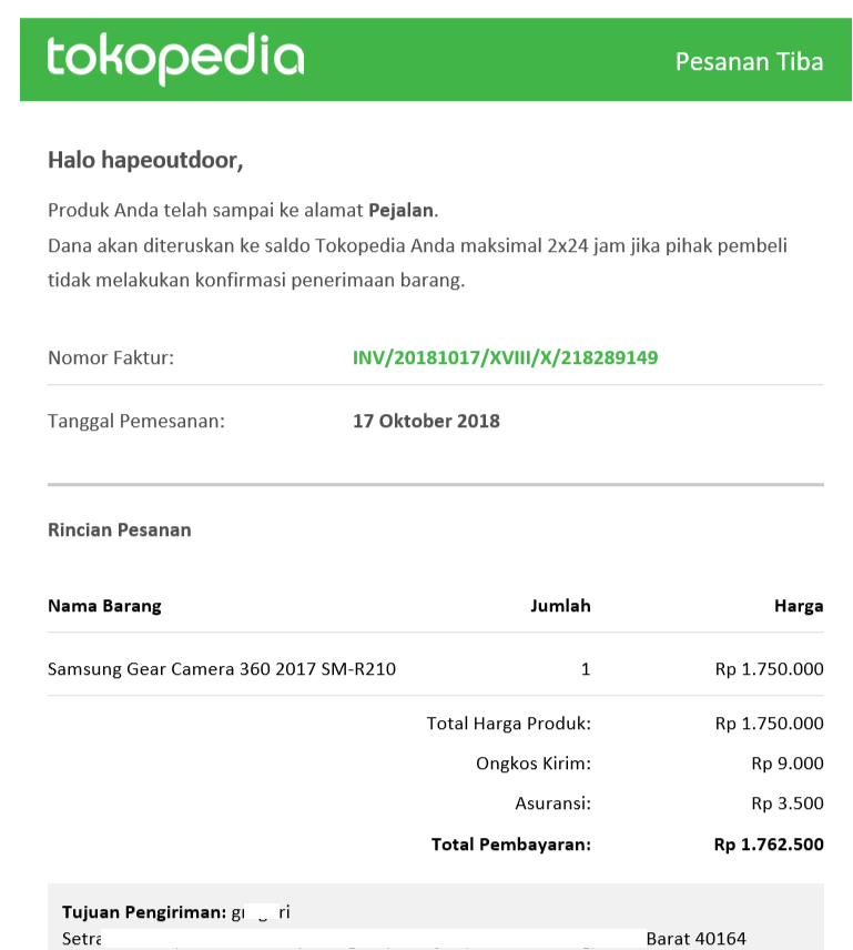 GOJEK DRIVER BERMASALAH PADA TRANSAKSI TOKOPEDIA