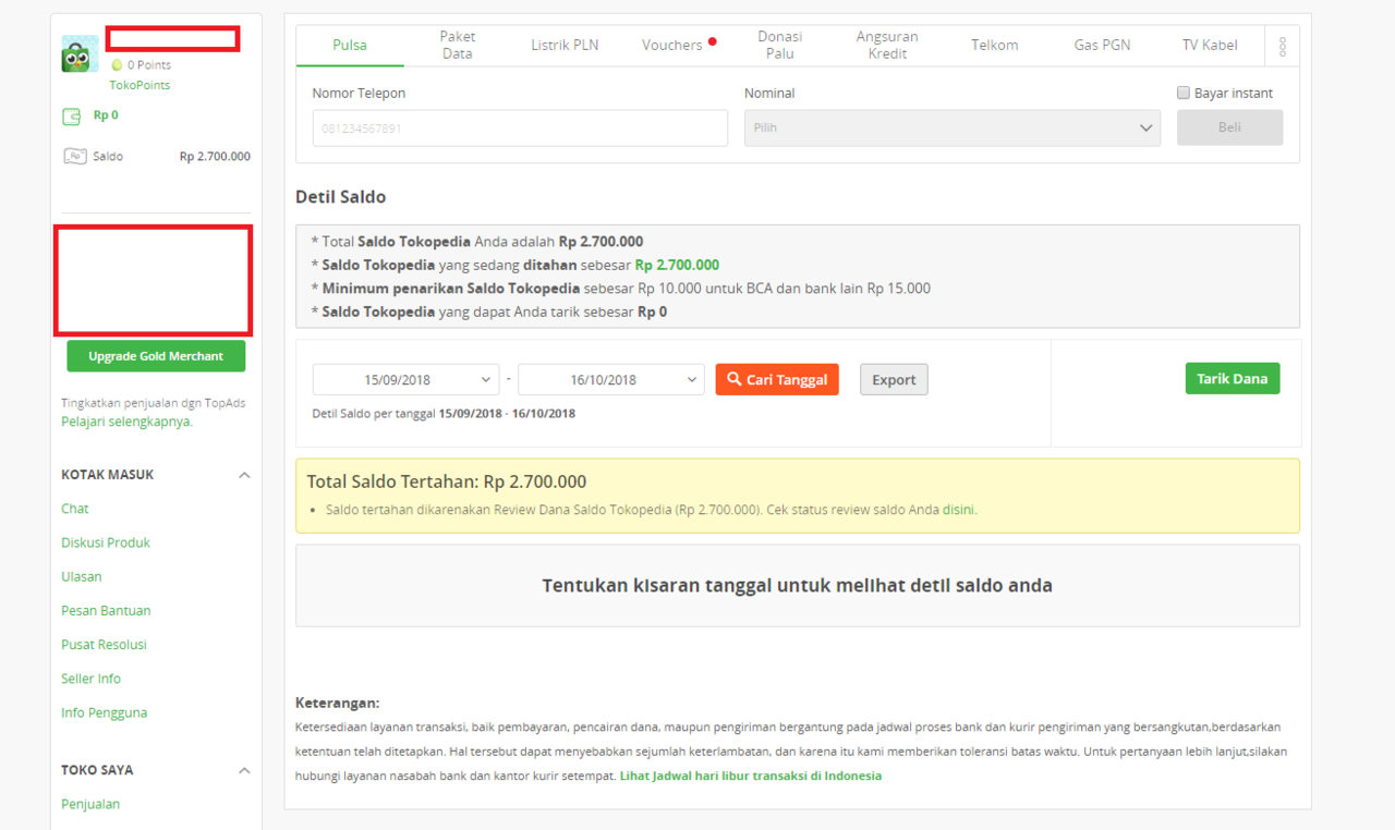 Saldo Tertahan di Tokopedia alasannya TIDAK JELAS