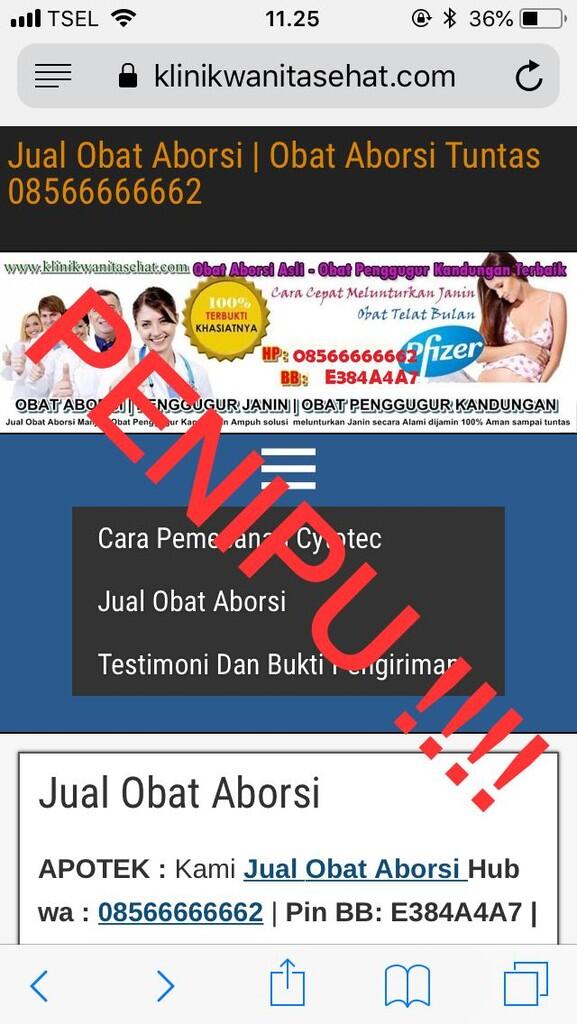 Penjual obat aborsi penipu dengan web dan no cantik tapi penipu ! Hati2 !