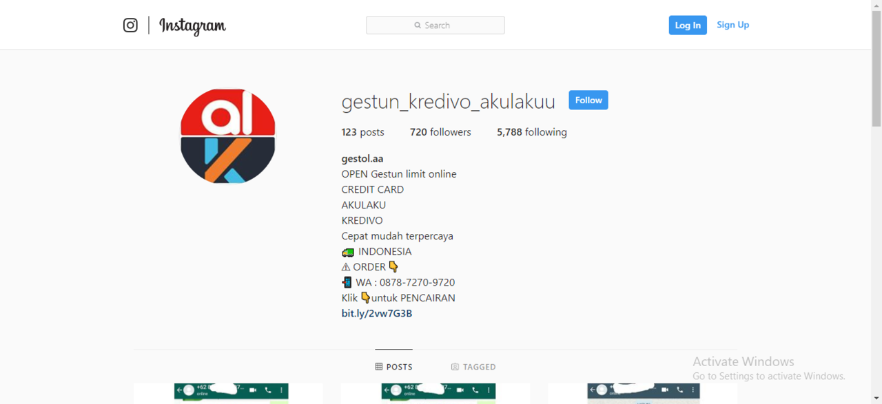 Penipuan Gestun oleh akun IG @gestun_kredivo_akulakuu