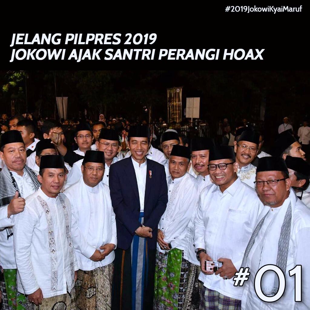 Jokowi Ajak Santri Perangi Hoax Jelang Pilpres