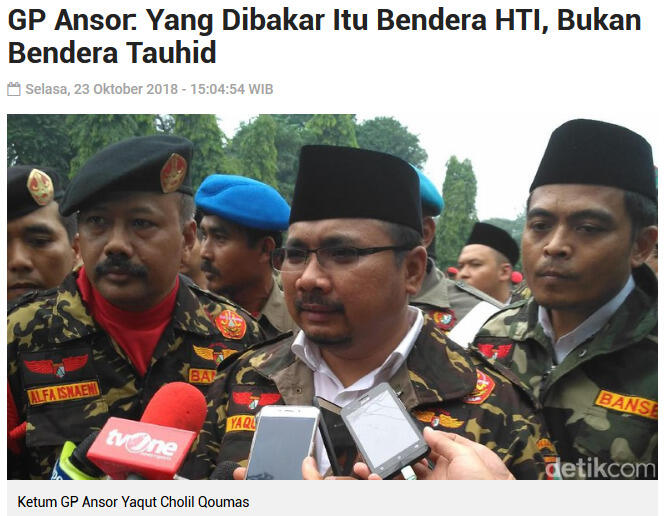 MUI: Bendera Tauhid yang Dibakar Anggota Banser Bukan Lambang HTI