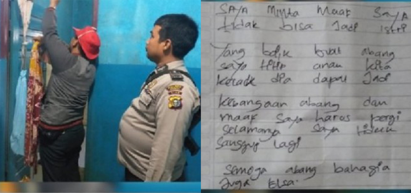 Ibu Muda Tewas Gantung Diri, 'Maaf Tak Bisa Jadi Istri yg Baik, Semoga Abang Bahagia'