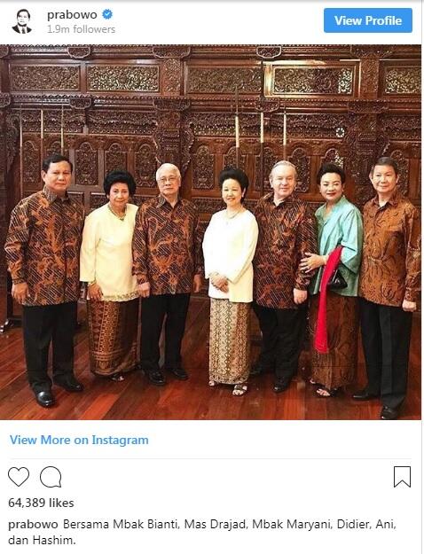 Prabowo ngaku saat kecil tak suka minum susu makanya lebih pendek dari adik