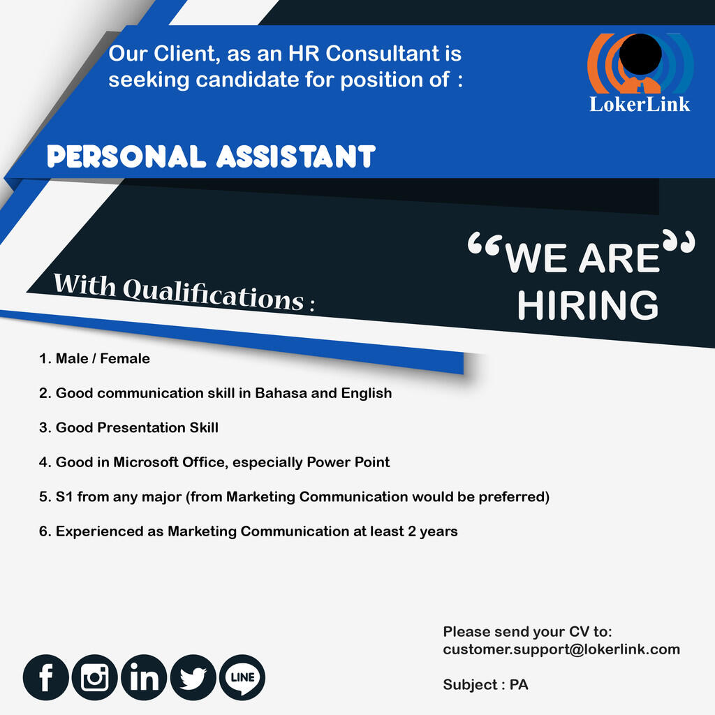 PERSONAL ASSISTANT : (JAKARTA)