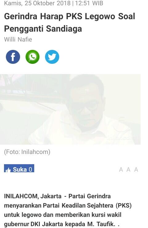 M Taufik Sumringah Dapat Mandat Dari Prabowo