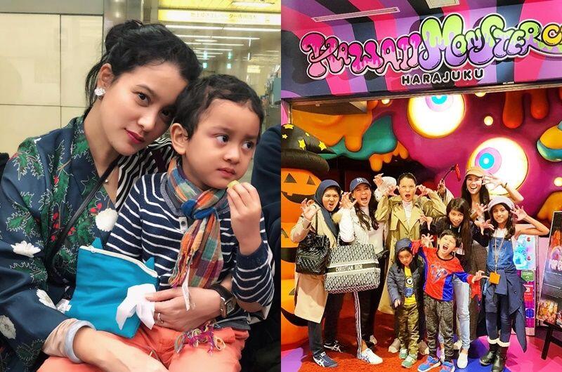 Bareng Anak, Ini 10 Potret Bahagia Marcella Zalianty di Jepang