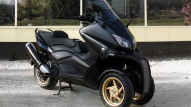 Skutik Yamaha Dimodif Pakai Dua Roda di Depan