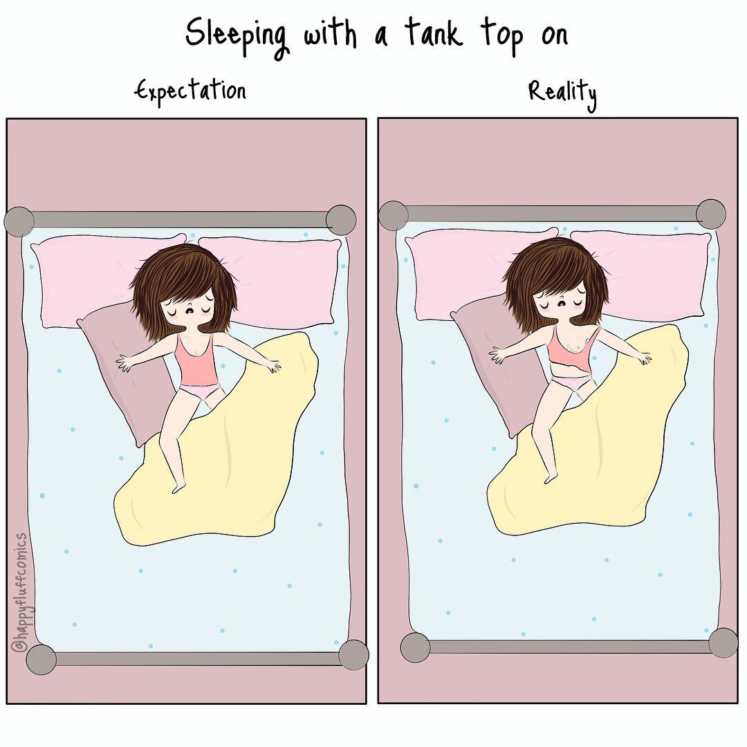 10 Ilustrasi Konyol Penderitaan Cewek Ini Pasti Sering Kamu Alami