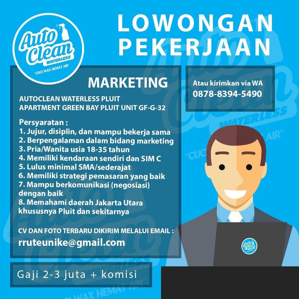 Cari Sales / Marketing pasarkan Jasa Cuci Mobil tanpa Air