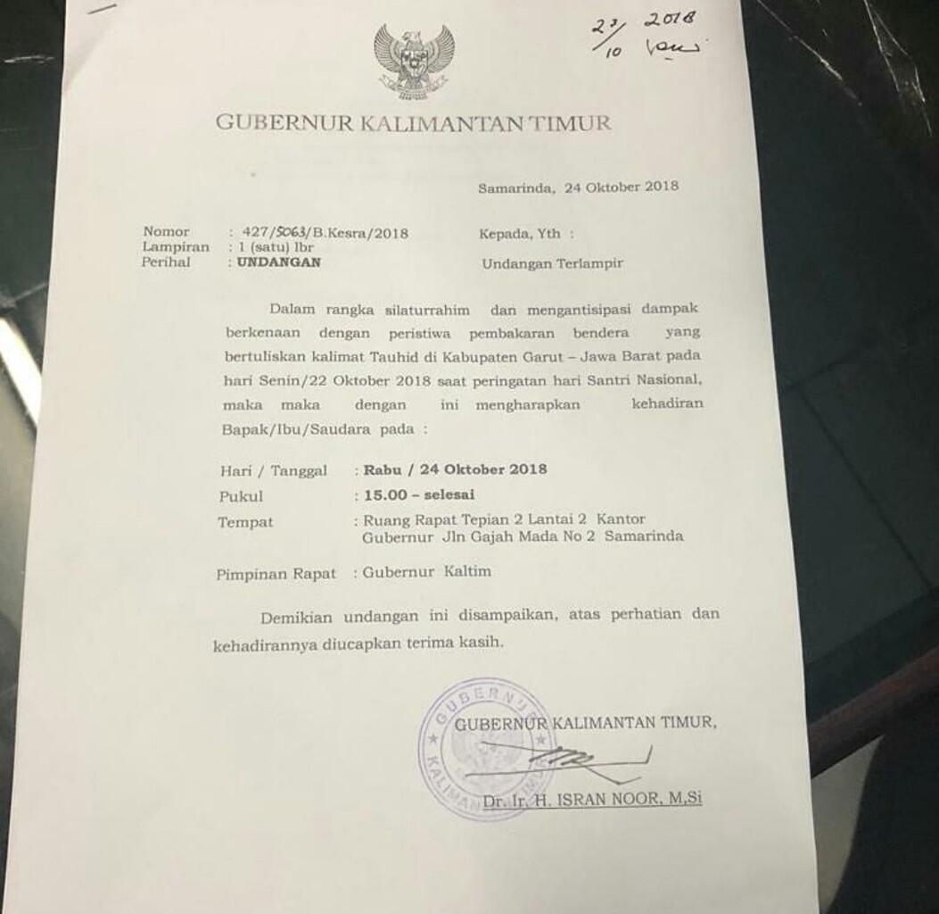 Pengibaran Bendera HTI Terjadi di Kaltim, Dihadiri Gubernur dan Wagub
