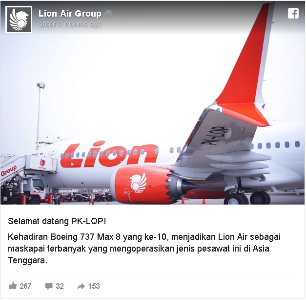 Mengenal Boeing 737 Max 8, pesawat yang jatuh di Karawang