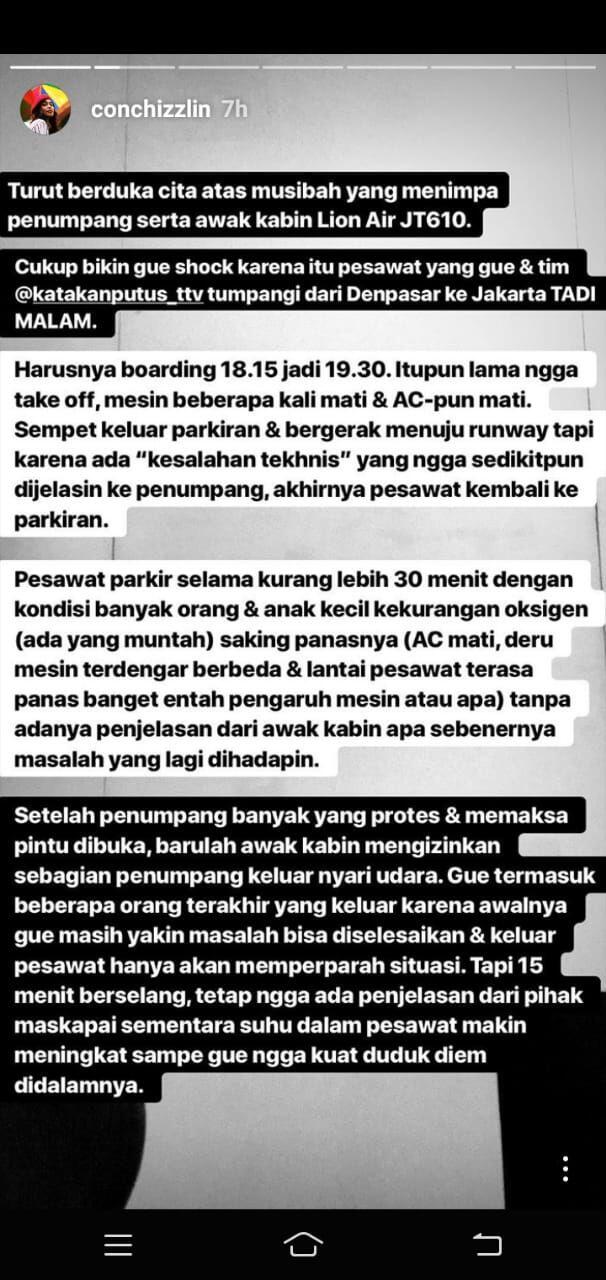 Cerita Presenter TV yang Sempat Naik Lion Air JT 610 dari Denpasar