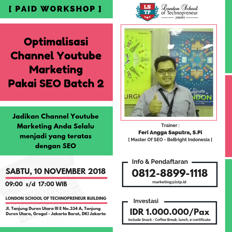 Workshop Optimalisasi Channel Youtube Marketing Pakai SEO Batch 2