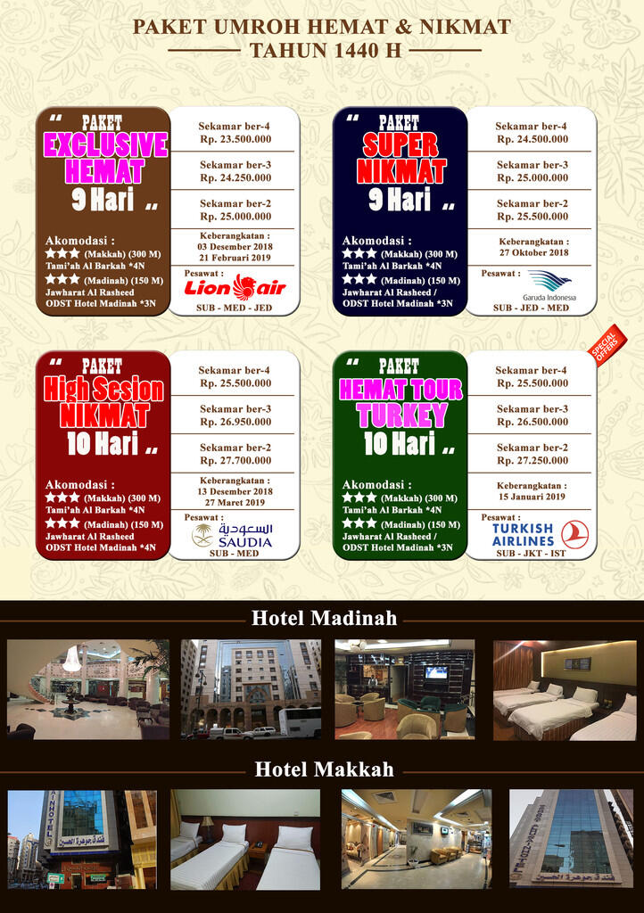 Pilih Jadwal Paket Promo Umroh Tahun 2018-2019