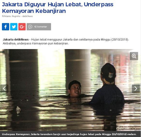 Banjir di kolong Tol JORR, jalan utama Jakarta-Bekasi terputus