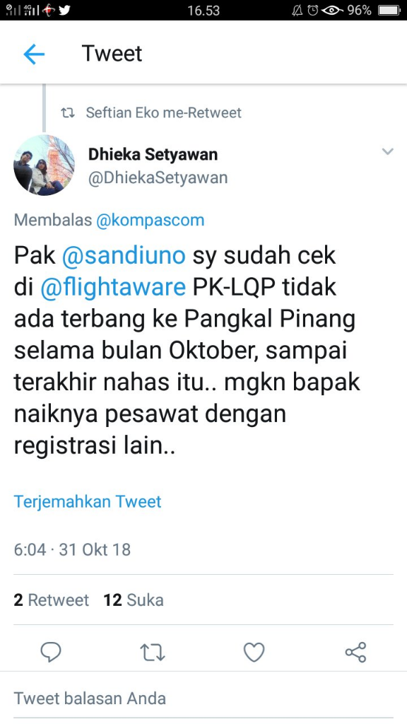 Sandiaga Shock, Dua Pekan Lalu ke Pangkalpinang Naik Lion Air