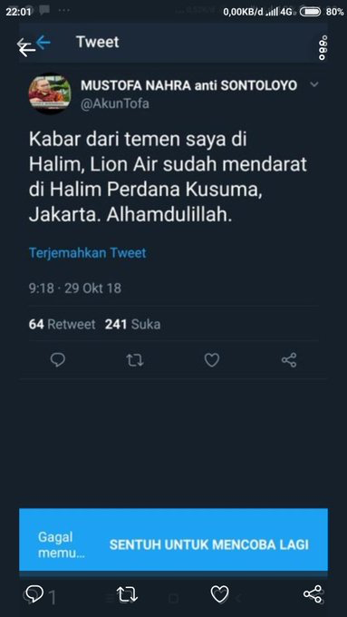 Bareskrim Periksa Mustofa Nahra soal Hoaks Insiden Lion Air