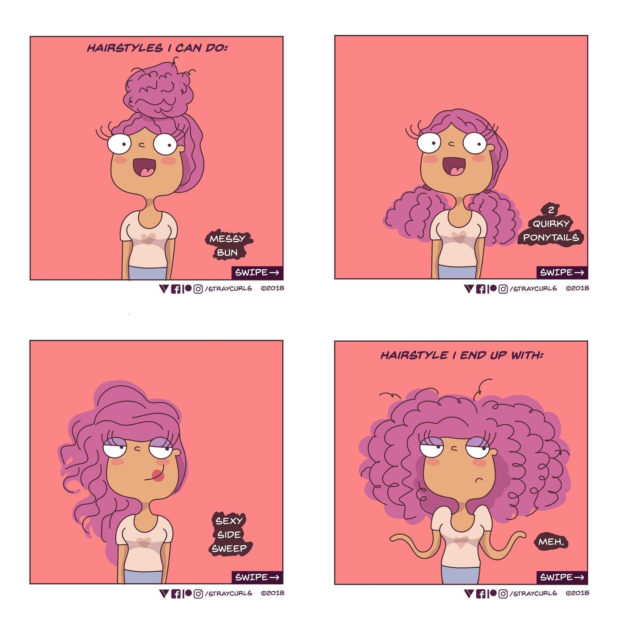 10 Ilustrasi Penderitaan yang Hanya Dialami Si Pemilik Rambut Keriting