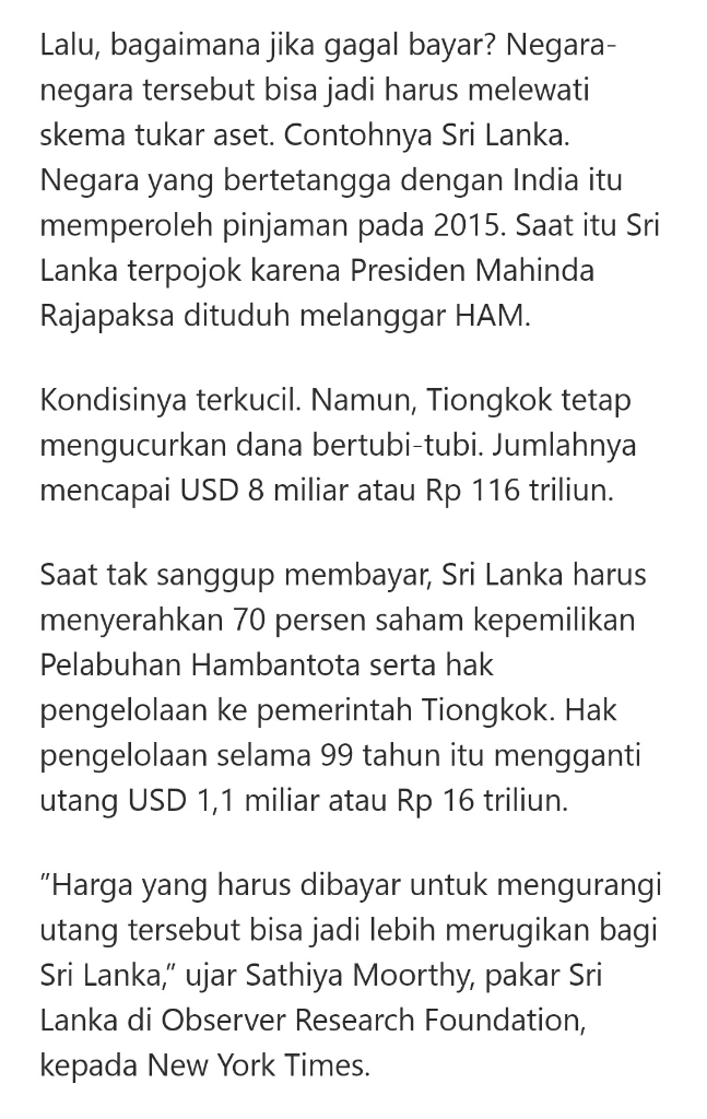 5 tahun program jalur sutera, 8 negara masuk jebakan Tiongkok