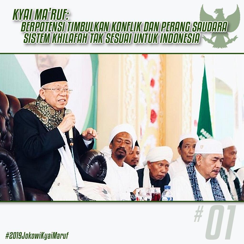 Ma'ruf Amin Nilai Khilafah Tak Cocok di Indonesia, Ini Alasannya
