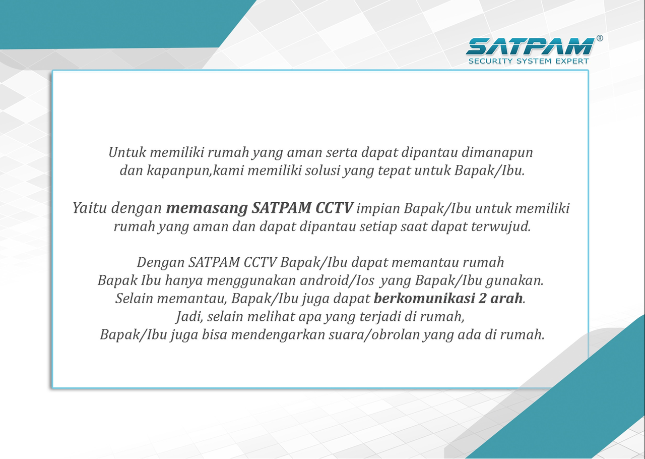 Bangun Rumah Pintar dan Aman anda bersama kami SATPAMCCTV
