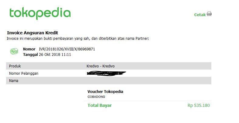 Cashback Pembayaran Kredivo di Tokopedia Tidak Diterima