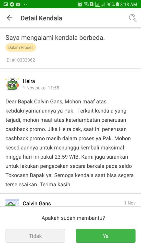 Cashback Pembayaran Kredivo di Tokopedia Tidak Diterima