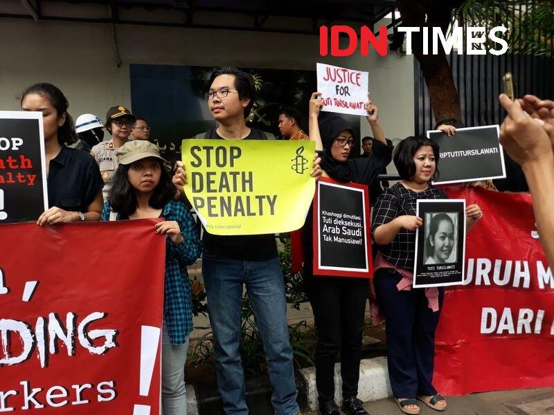 FOTO: Protes Eksekusi Tuti Tursilawati, Massa Minta Dubes Saudi Diusir