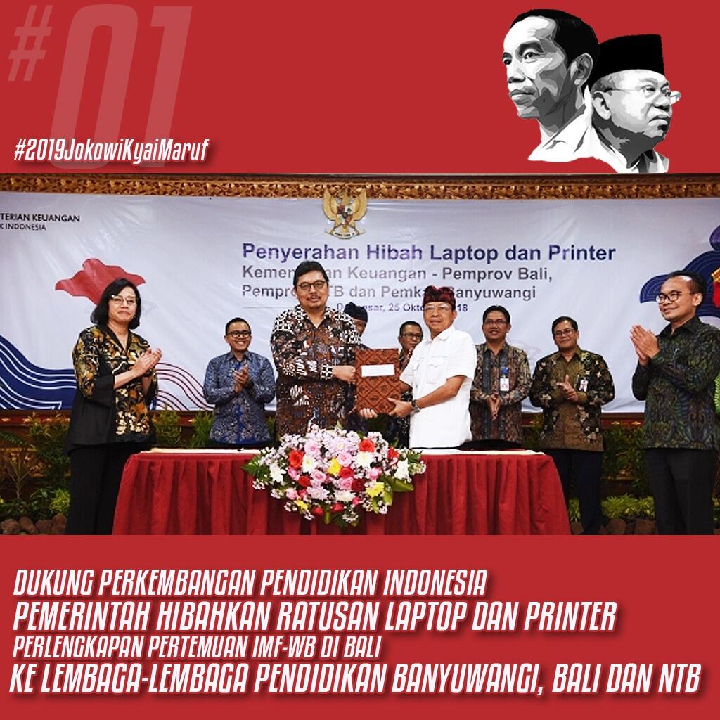 Acara IMF-Bank Dunia Usai, Ratusan Laptop dan Printer Dihibahkan ke Berbagai Sekolah