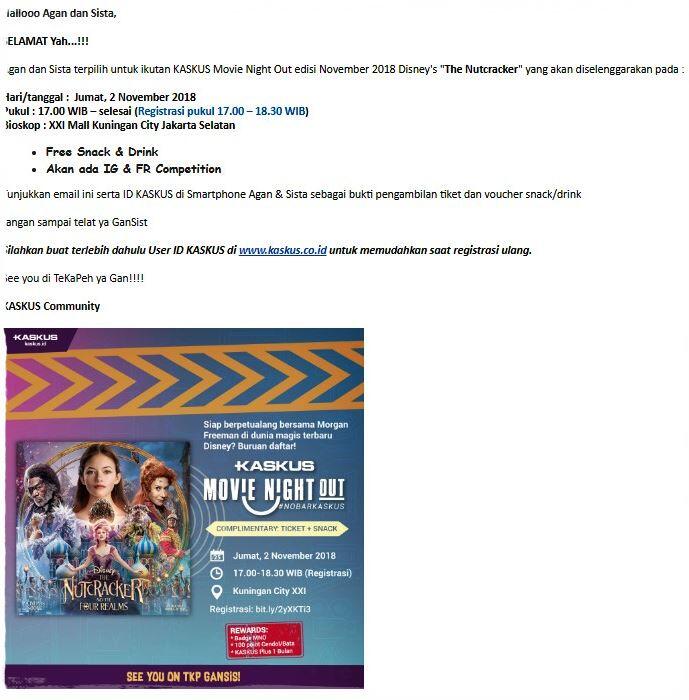 Berpetualang di KASKUS Movie Night Out Disney’s The Nutcracker and The Four Realms