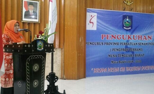 Pimpin Persani, Baiq Diyah Komit Tingkatkan Kualitas Atlit Senam NTB