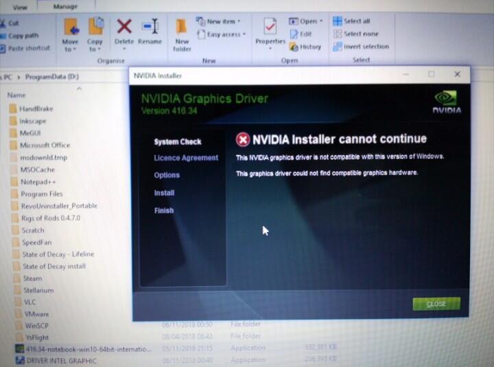 nvidia installer cannot continue