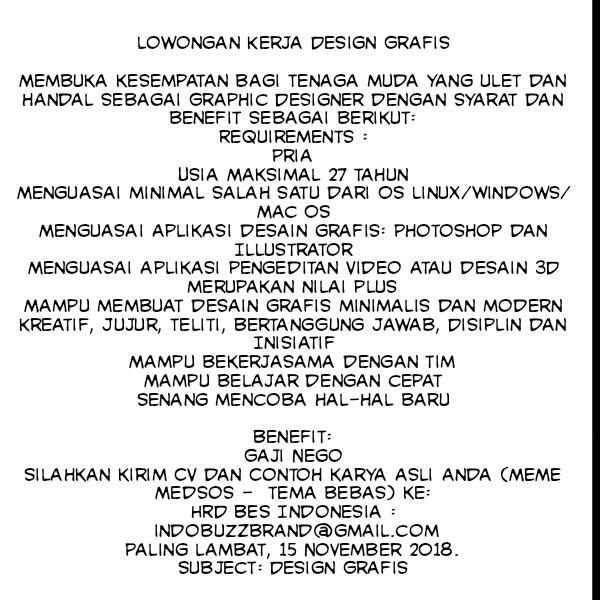 Dibutuhkan segera, Maintenance Medsos dan Desain Grafis