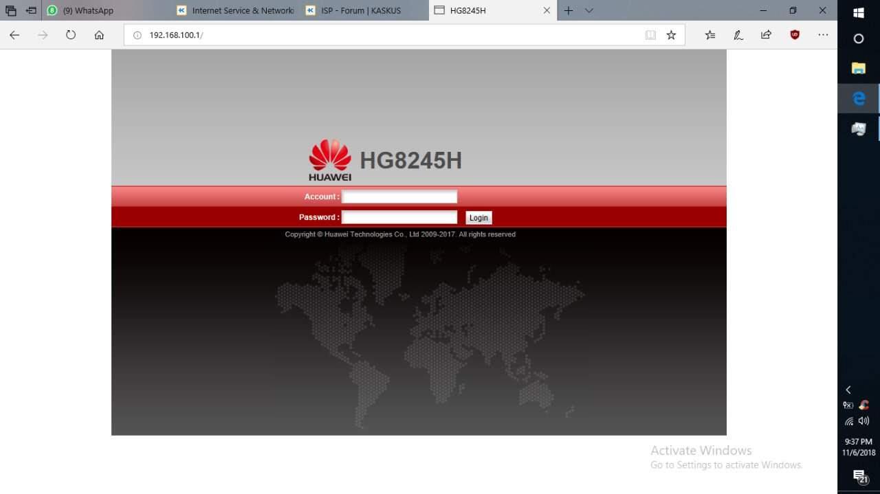 Lupa Pass superuser router indihome HG8245H