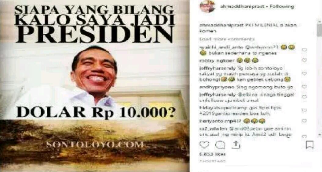 Pasang Meme Jokowi Ini, Ahmad Dhani: PKI Milenial Silakan Komen