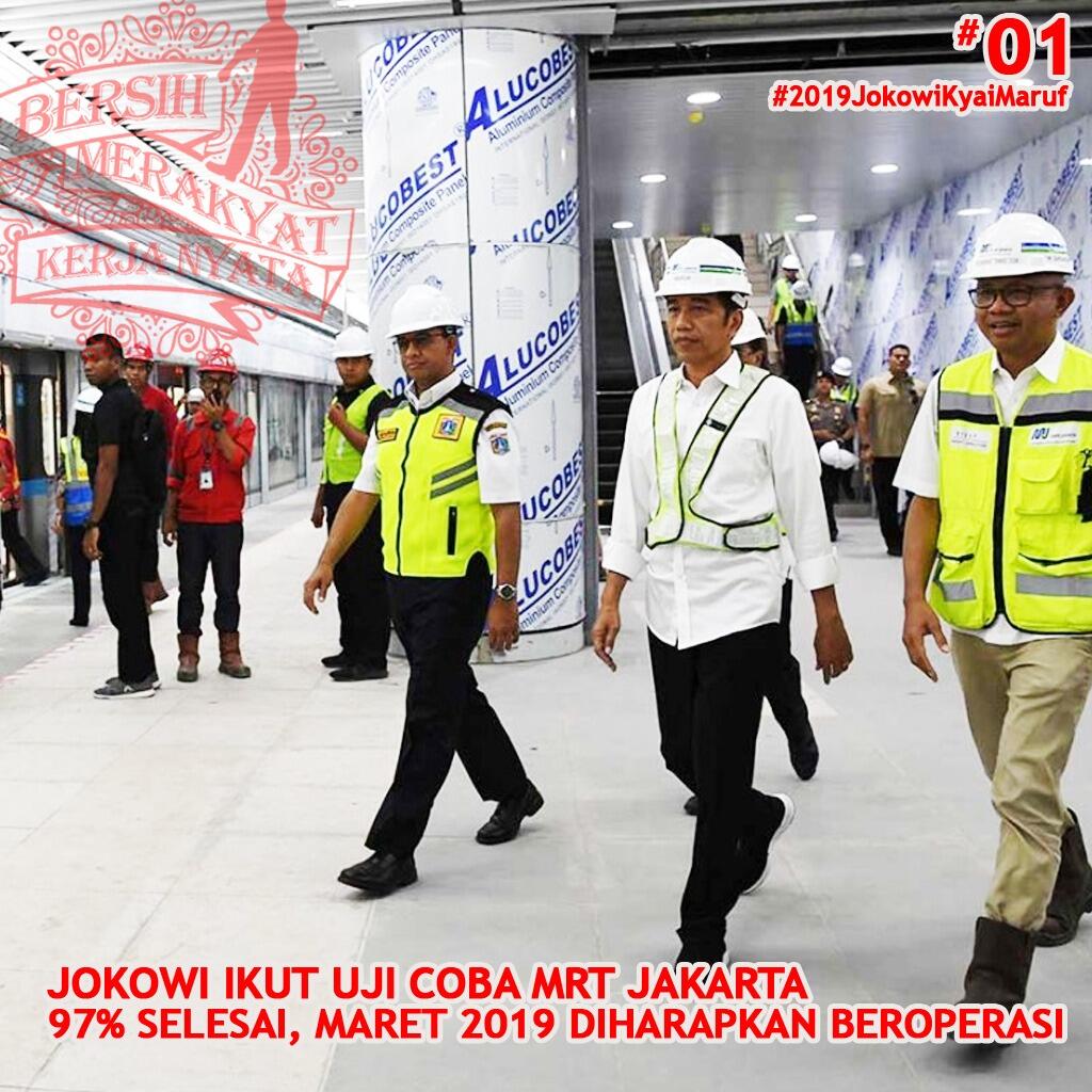 Pertama Kali Naik MRT Jakarta, Jokowi: Tidak Bising dan Bagus