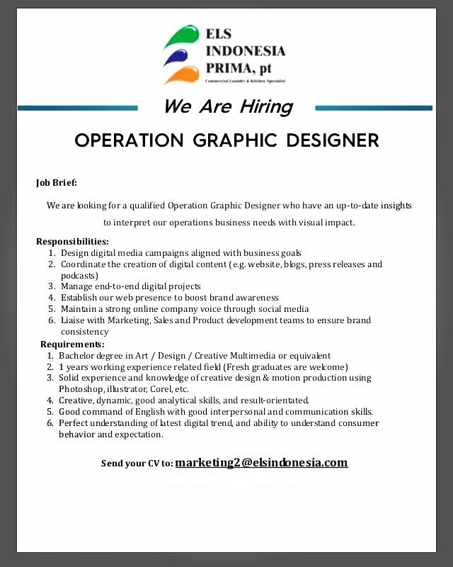 LOWONGAN KERJA!! DIBUTUHKAN SEGERA GRAPHIC DESIGNER & DIGITAL MEDIA SPECIALIST