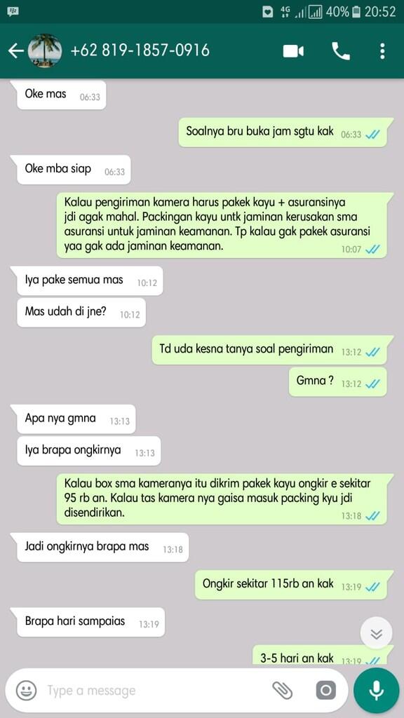 WASPADA! PENIPUAN KAMERA BERKEDOK MANDIRI E-CASH (Penipu ats nama M. Nur Komar)