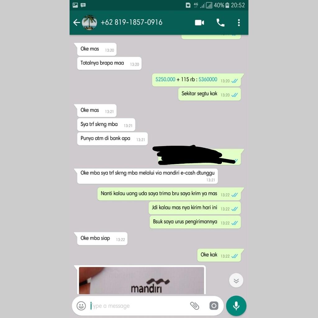 WASPADA! PENIPUAN KAMERA BERKEDOK MANDIRI E-CASH (Penipu ats nama M. Nur Komar)