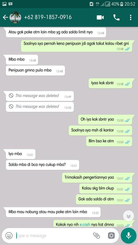 WASPADA! PENIPUAN KAMERA BERKEDOK MANDIRI E-CASH (Penipu ats nama M. Nur Komar)