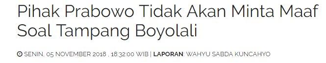 Minta Maaf Prabowo soal Tampang Boyolali Dinilai Tak Tulus