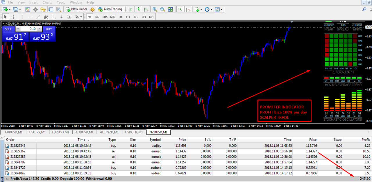 ROBOT TRADING SCALPING 100% akurat PROMETER