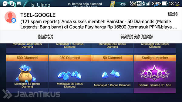 Cara Beli Diamonds Mobile Legends Pakai Pulsa Tanpa Kartu Kredit