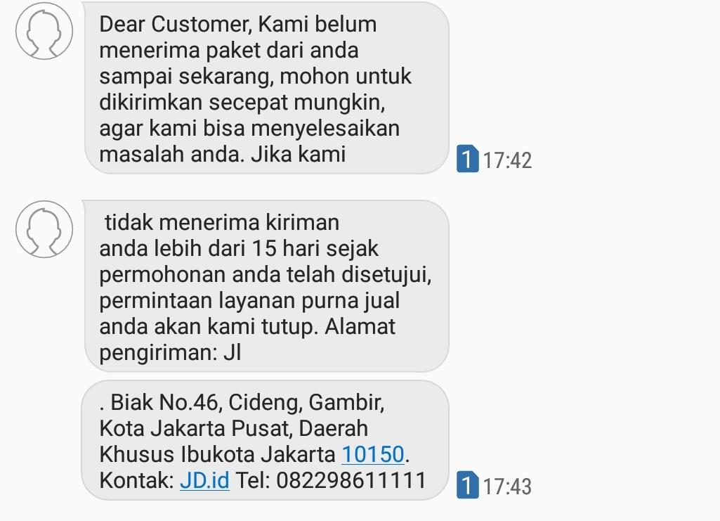 Pelayanan retur barang cacat JD.ID yg buruk sekali