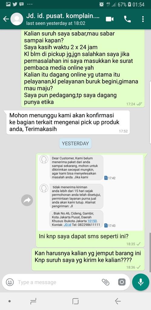 Pelayanan retur barang cacat JD.ID yg buruk sekali